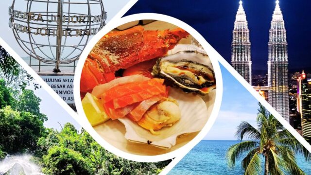 Good News for travel in Malaysia, twin towers in Kuala Lumpur, Tanjung Piai in Johor, Waterfall Royal Belum in Perak and tioman islan in Pahang.
